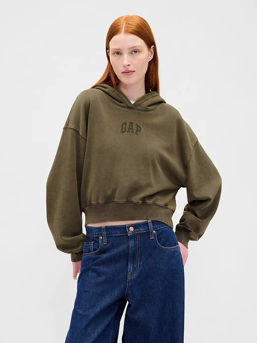 GAP VintageSoft Crop Logo Hoodie - Image 1 of 1