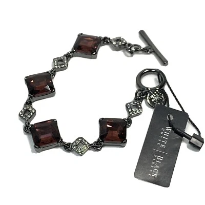 全新带标签 铜棕色水晶手镯 WHBM 切换橙色透明黑色金属 7.5 美元 40 美元 — 第 1/4 张图片