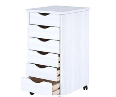 Carro con ruedas Adeptus de madera maciza con 6 cajones Foto 1 de 2