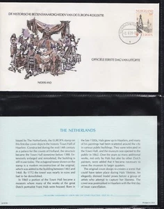 NETHERLANDS 1978 FIRST DAY OVERSIZED COVER EUROPA ARCHITECTURE + CARD + CACHET - Picture 1 of 1