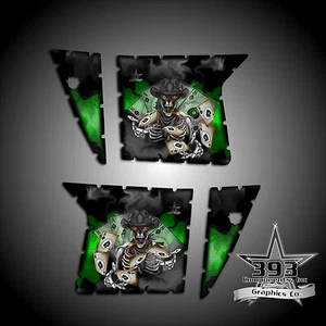 Pro Armor Door Graphics Kit Polaris RZR XP 900 RZR S 800 07-14 Outlaw Green No C - Imagen 1 de 1