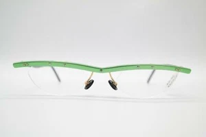 Vintage Traction Productions Pixel 32 Green Gold Black Half-Frame Glasses NOS - Picture 1 of 6