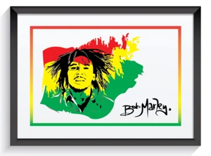 Arte de pared abstracto retro con impresión de cuadro enmarcado de Bob Marley música pop reggae A3 A4 2 - Imagen 1 de 25