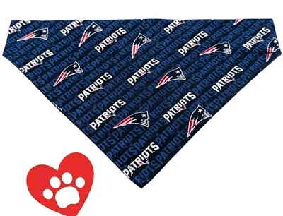 Bandana para perro New England Patriots SOBRE EL COLLAR pañuelos deslizables en el cuello Foto 1 de 4