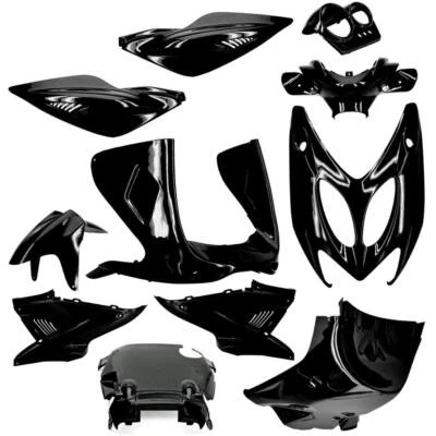KIT COMPLETO 11 CARENE NERO METAL per Yamaha 50 AEROX 1997-2012 - Immagine 1 di 4
