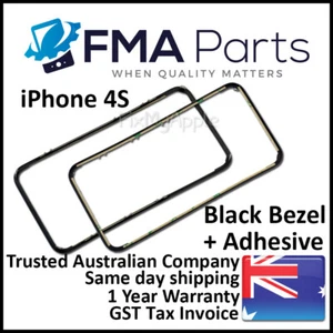iPhone 4S Black Bezel Front LCD Digitizer Plastic Frame Adhesive New Replacement - Picture 1 of 3