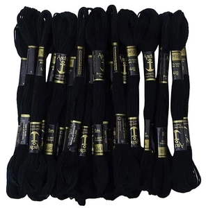 Anchor Cotton Thread Stranded Floss Hand Embroidery Threads Cross Stitch Black - Picture 1 of 13