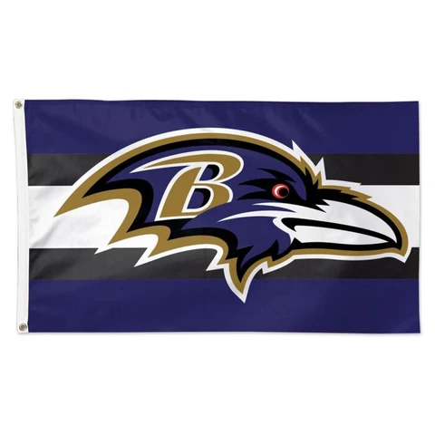 Baltimore Ravens Horiz. Stripes Flag - Deluxe 3' X 5' Cover