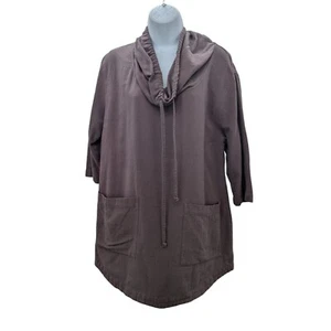 Camicia tunica donna Soft Dintorni talpa collo cappuccio manica 3/4 taglia S - Foto 1 di 6