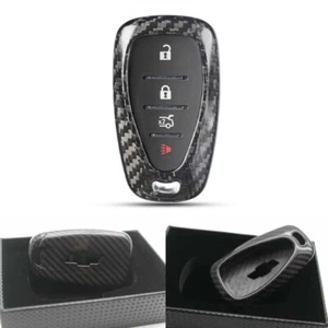 Real Carbon Fiber for Chevrolet Camaro Volt Spark Key Fob Case Keychain Black - Picture 1 of 6