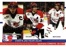 2001-02 Spokane Chiefs #28 David Boychuk, Brandin Cote, Kurt Sauer