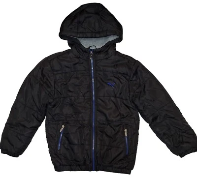Puma Youth Boys Small (8) Black/Blue Fleece Lined Full Zip Hooded THICK... - Image 1 of 4