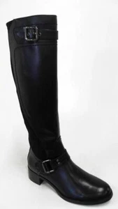 Botas de montar para mujer Designer Captain talla 6,5 medianas M cuero negro tacón 1 1/2 - Imagen 1 de 5