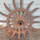  Antique John Deere Tiller Head Rotary-Hoe Wheel Cultivator Farm Equipment