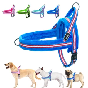 Arnés acolchado suave para perros sin tirar clip frontal chaleco reflectante con mango ajustable - Imagen 1 de 17