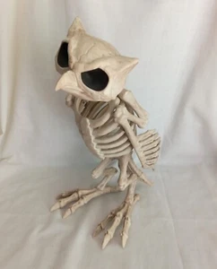 Crazy Bonez Eule Vogel Skelett Ornament Halloween Dekoration 13,75 Zoll Kippkopf - Bild 1 von 6
