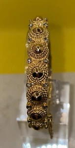 Vintage Rachel Leigh Gold Stud Conical Cone Pyramid Bangle Cuff Bracelet - Picture 1 of 5
