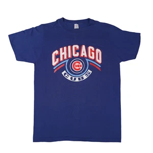 VINTAGE Chicago Cubs Shirt Men XL Large Blue 80s Champion Single Stitch Spellout - Picture 1 of 10