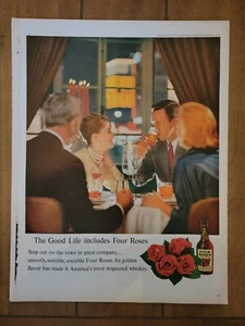 Vintage 1960 Print Ad Advertisement Good Life Includes Four Roses Whiskey - Picture 1 of 1