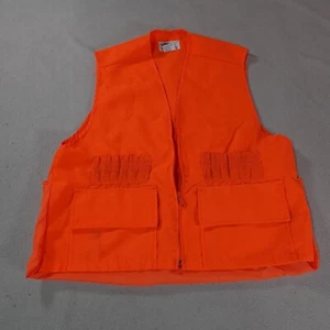Duck Bay Hunting Vest Mens Large Orange Fish Hunt Outdoor Camp Zip Blaze Top - Picture 1 of 16