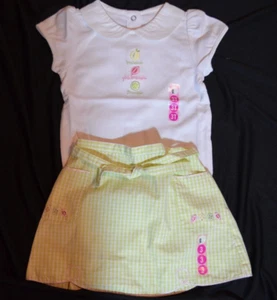 Gymboree LEMONY FRESH Green Gingham Skirt & Bodysuit Top Outfit Set NWT Sz 3 3T - Picture 1 of 3