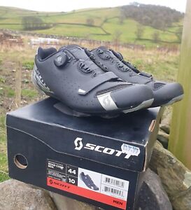 	Scott Comp Boa Road Shoe Black Silver Race Shoes UK9.5 EU44 Keo Cleats Boxed