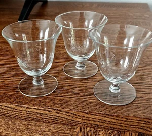 Etched Atomic Starburst Cocktail Glasses MCM 6-point star Susquehanna dessert (3 - Picture 1 of 14