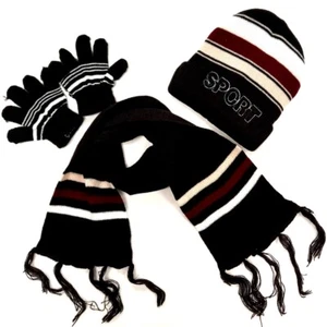 3 Piece Set Boy Kids Sport Kid’s Warm Winter Beanie Hat Scarf Glove 1-6 Year Old - Picture 1 of 7