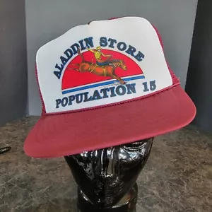 Vtg Bronco Aladdin WY pop 15 Wyoming Hat Snapback Trucker Adjustable mesh nissan - Picture 1 of 9