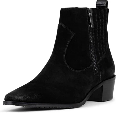 Donald J. Pliner Banks Western Bootie, Black Suede, Women Size 10, $288 NEW - Image 1 of 4