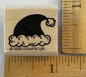 Small Santa Hat Christmas 1999 Stampin Up wood mounted rubber stamp #7213S - Picture 1 of 3