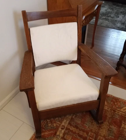 Antique Limbert Mission Arts & Crafts Oak Rocking Chair Cover