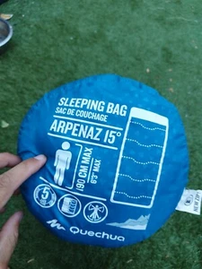 Quechua Sleeping Bag 190cm Max Turquoise Square - Picture 1 of 5