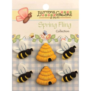 Spring Buttons-Busy Bees - Picture 1 of 2