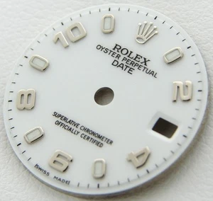 ROLEX FECHA ESFERA ESMALTADA BLANCA NÚMEROS PLATEADOS NUEVO ORIGINAL - Imagen 1 de 2