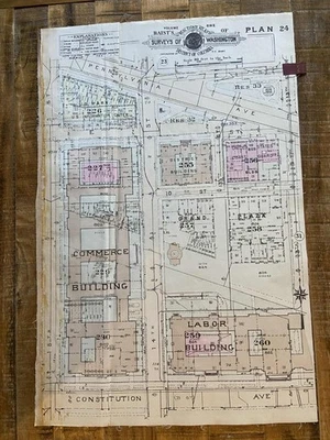 Detailed large plat map. Capitol Hill Area (Plan 24) Washington D.C.  1948 - Image 1 of 4
