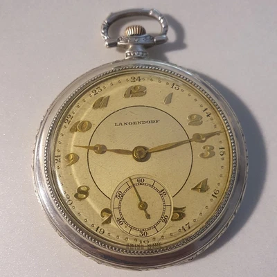 Men's pocket watch "LANGENDORF" rare antique pocket watch... - Image 1 of 4