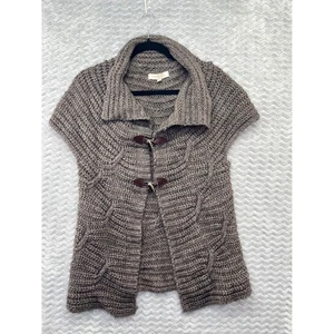 Linea Maglia Italy Knit Sleeveless Cardigan Sweater Vest Toggle Closure Casual - Picture 1 of 10