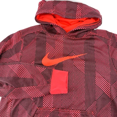 Nike Youth XL Therma Fit Hooded Pullover Red Black Nike Swoosh pocket Colorful - Image 1 of 4