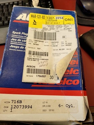 OEM ACDelco GM Original Equipment 716B Spark Plug Wire Set GM 12073994 (C1-4C) - Image 1 of 3