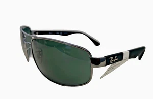 Gafas de sol RAY-BAN lentes verdes rectangulares con marco de metal armado RB3445 004 61 - Imagen 1 de 4