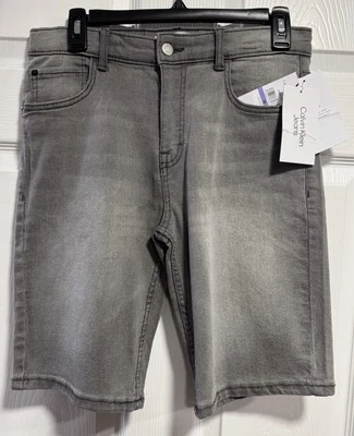 Boys Calvin Klein/Gray/Denim/Slim/Adjustable/Shorts ~ Size 18 - Image 1 of 4