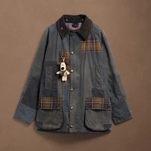 Barbour Wallace & Gromit Re-Loved Gamefair Waxed Jacket Navy Size Large F1 - Picture 1 of 10