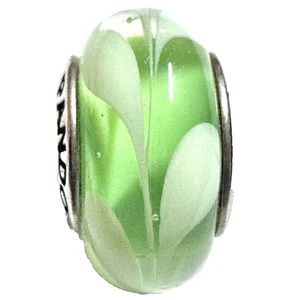 Pandora Retired Green Swirl Murano Glass Bead - 790672 - Picture 1 of 9