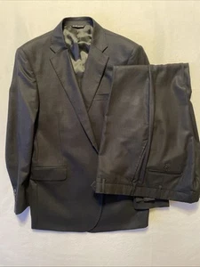 Ermenegildo Zegna Suit & Pants Men’s 46R 38 Waist Black 2-Piece Wool Italy Saks - Picture 1 of 16