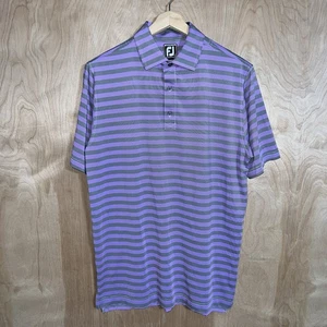 MEN’S FOOTJOY POLYESTER BLEND STRETCH LOGO GOLF POLO SHIRT PURPLE SZ LARGE NEW - Picture 1 of 10