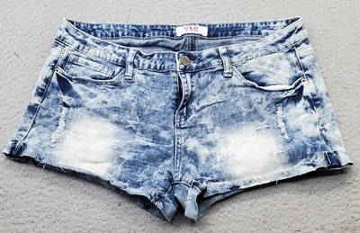 Pantalones Cortos de Jean YMI Mujer Talla 11 Multi Denim Envejecido Diseño de 5 Bolsillos Lavado Ácido Foto 1 de 4