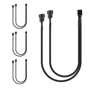 4 Pack PWM Fan Splitter Cable Y Splitter Computer PC Fan  Cable 4 Pin 1 to1644 - Bild 1 von 2