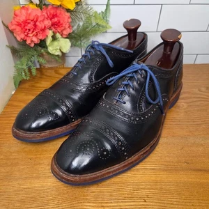 Scarpe Oxford Allen Edmonds Strandmok in pelle nera con punta a cappuccio da uomo 11,5 D USA - Foto 1 di 20