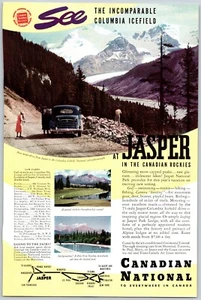 PRINT AD 1939 Canadian National Railways CN Jasper Columbia Icefield 6.5 x 10 - Bild 1 von 1